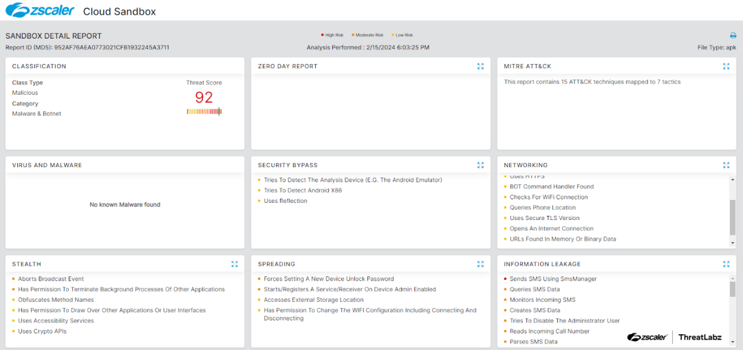 Figure 7: Cloud sandbox report